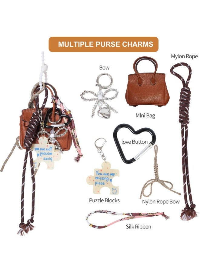 Bukela Bag Purse Charms for Handbag, Cute Mini Handbag Key Chains for Women Girls, Leather Bag Decorative Pendant, Fashionable Bags Key Pendant - Image 3